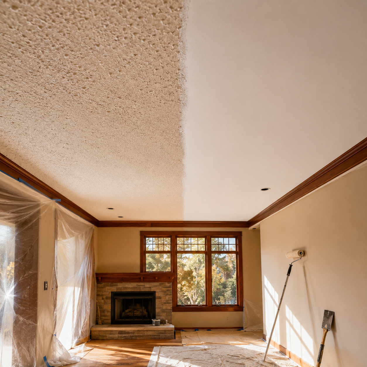 Popcorn Ceiling Removal & Resurfacing